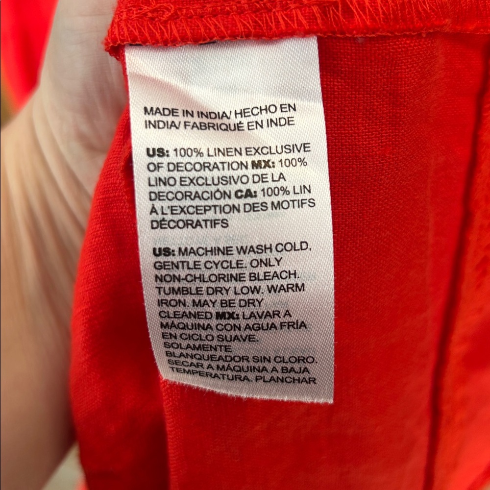 Chico's Red Tiered Maxi Dress with V-Neck Collar - Picture 7 of 9